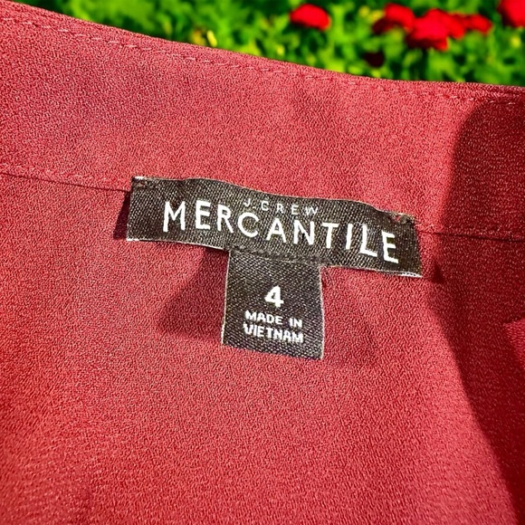 NWOT J. Crew Factory Mercantile Burgundy Red ‘Bow-Sleeve’ Top Size 4 - Picture 5 of 14
